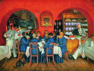 モスクワの居酒屋 1916年 ボリス・ミハイロヴィチ・クストーディエフ Oil Paintings